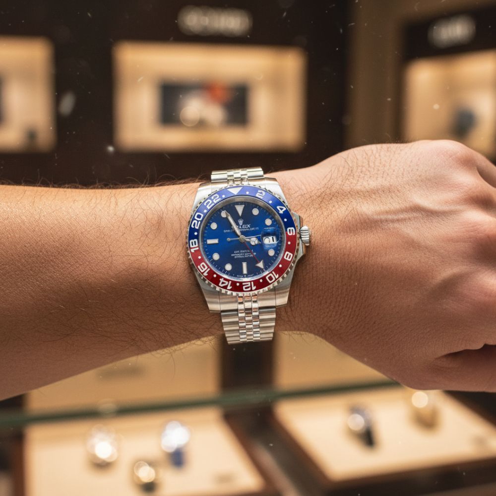 GMT-Master II Oystersteel Style Men’s Watch – Luxury Dual-Tone Design