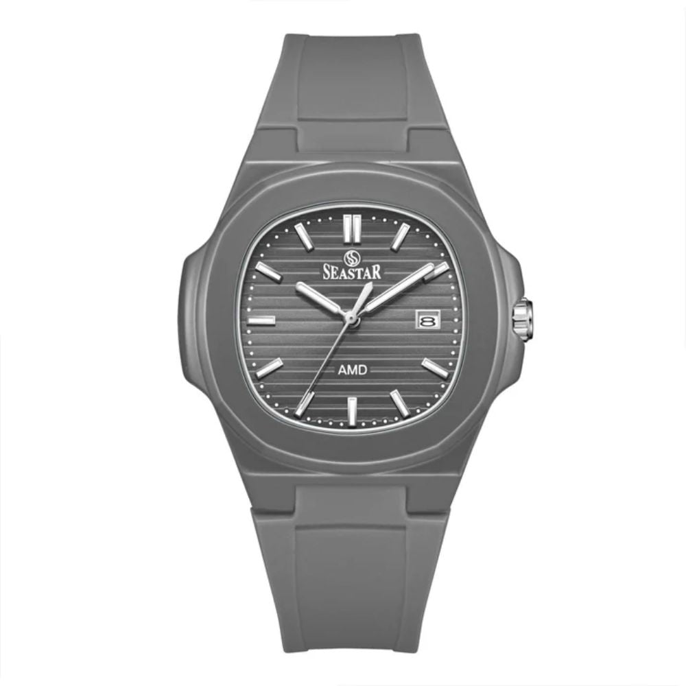 SEASTAR SS-2443M Men's Silicone Strap Analog Watch