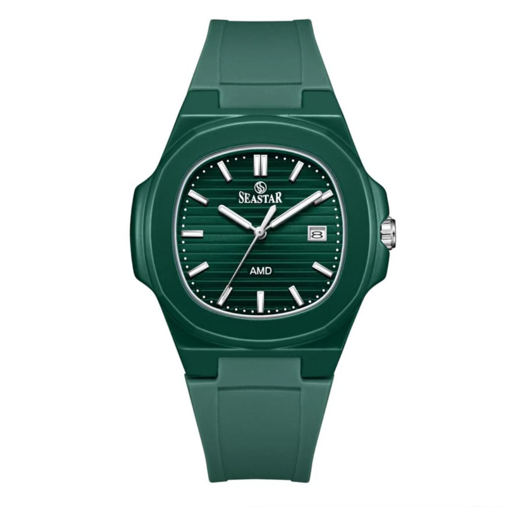 SEASTAR SS-2443M Men's Silicone Strap Analog Watch