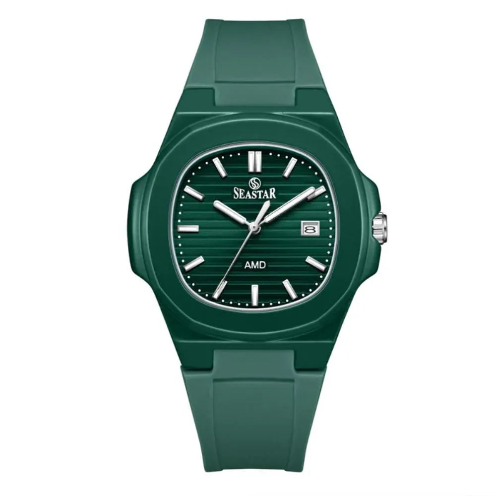 SEASTAR SS-2443M Men's Silicone Strap Analog Watch