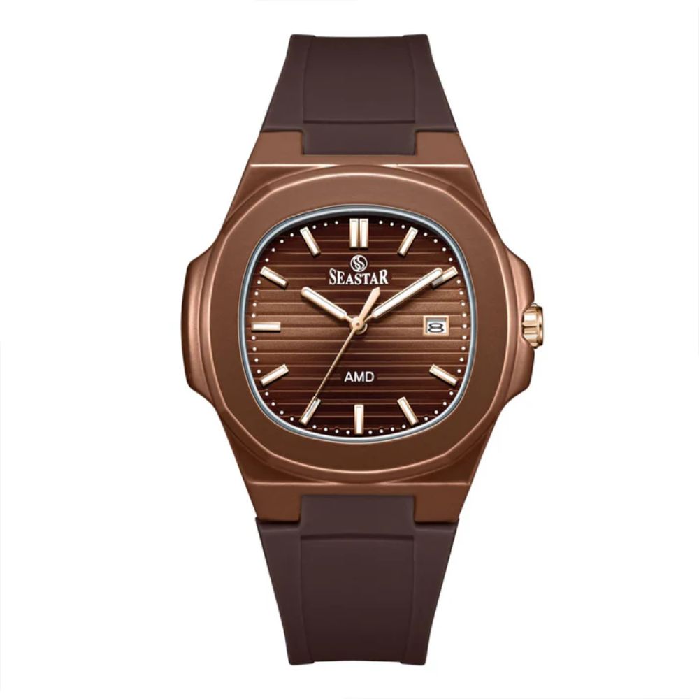 SEASTAR SS-2443M Men's Silicone Strap Analog Watch
