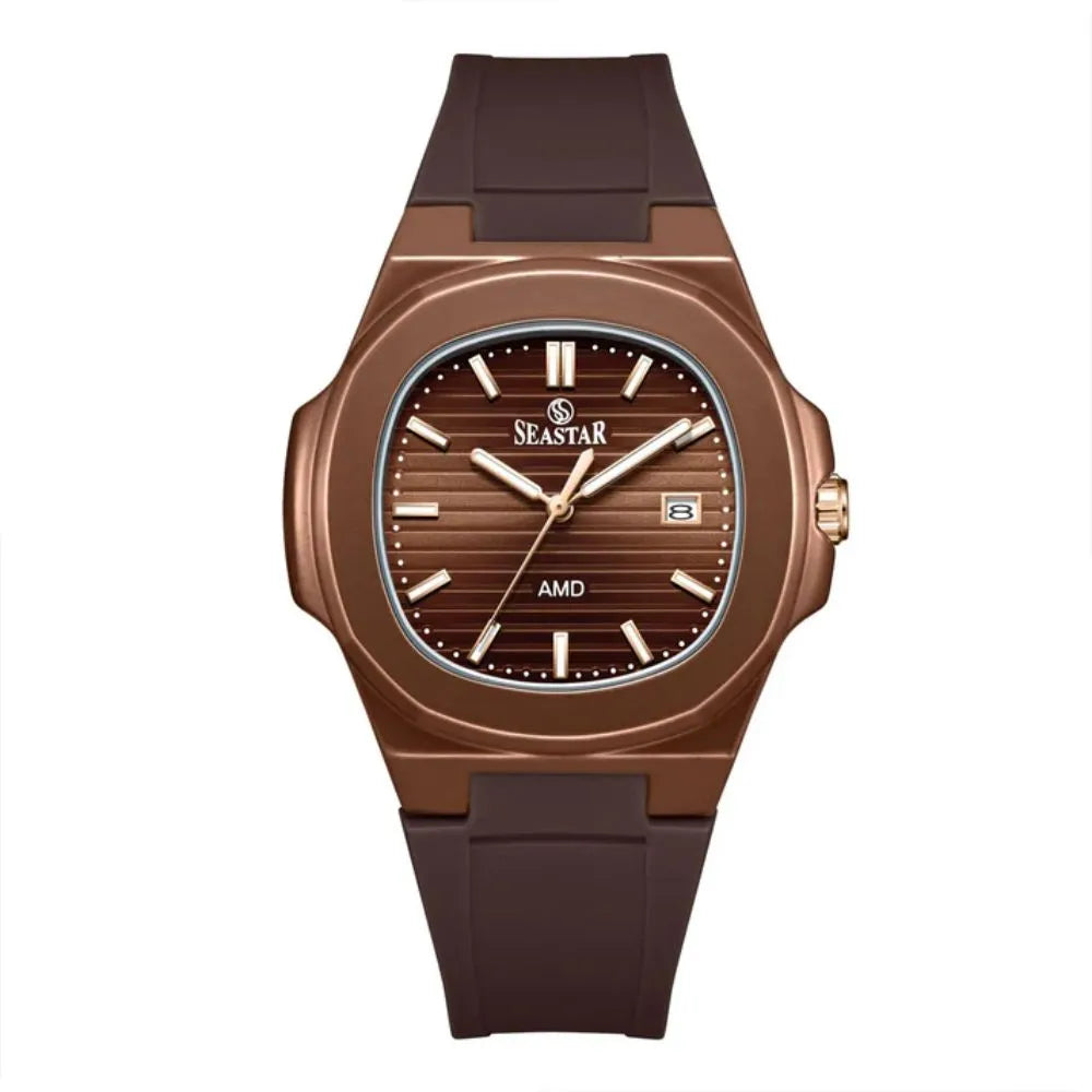 SEASTAR SS-2443M Men's Silicone Strap Analog Watch