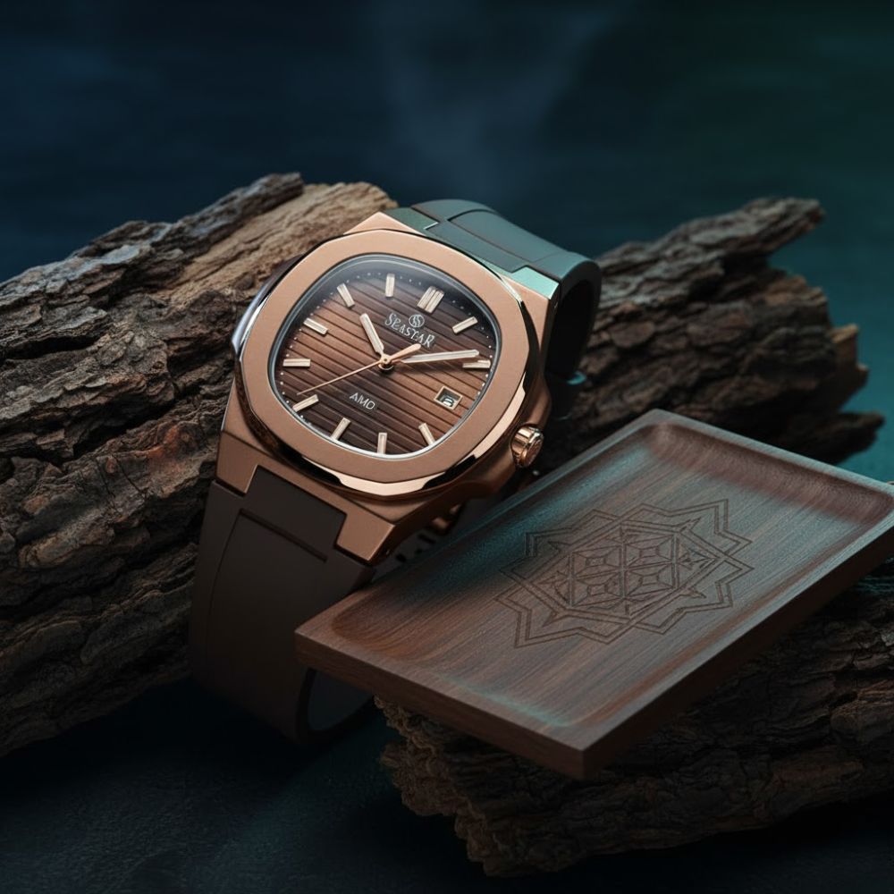 SEASTAR SS-2443M Men's Silicone Strap Analog Watch