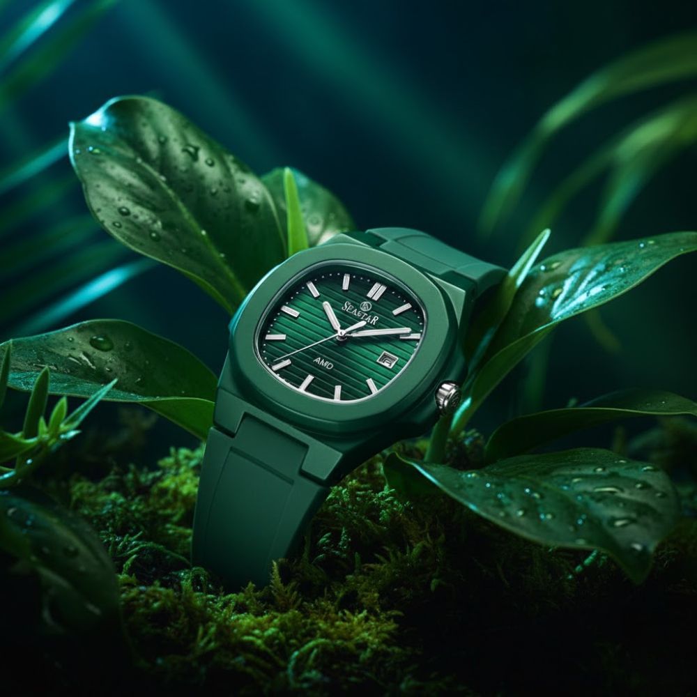 SEASTAR SS-2443M Men's Silicone Strap Analog Watch