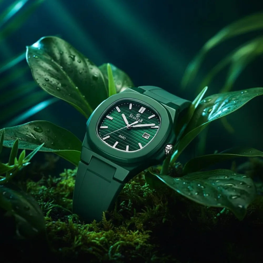 SEASTAR SS-2443M Men's Silicone Strap Analog Watch