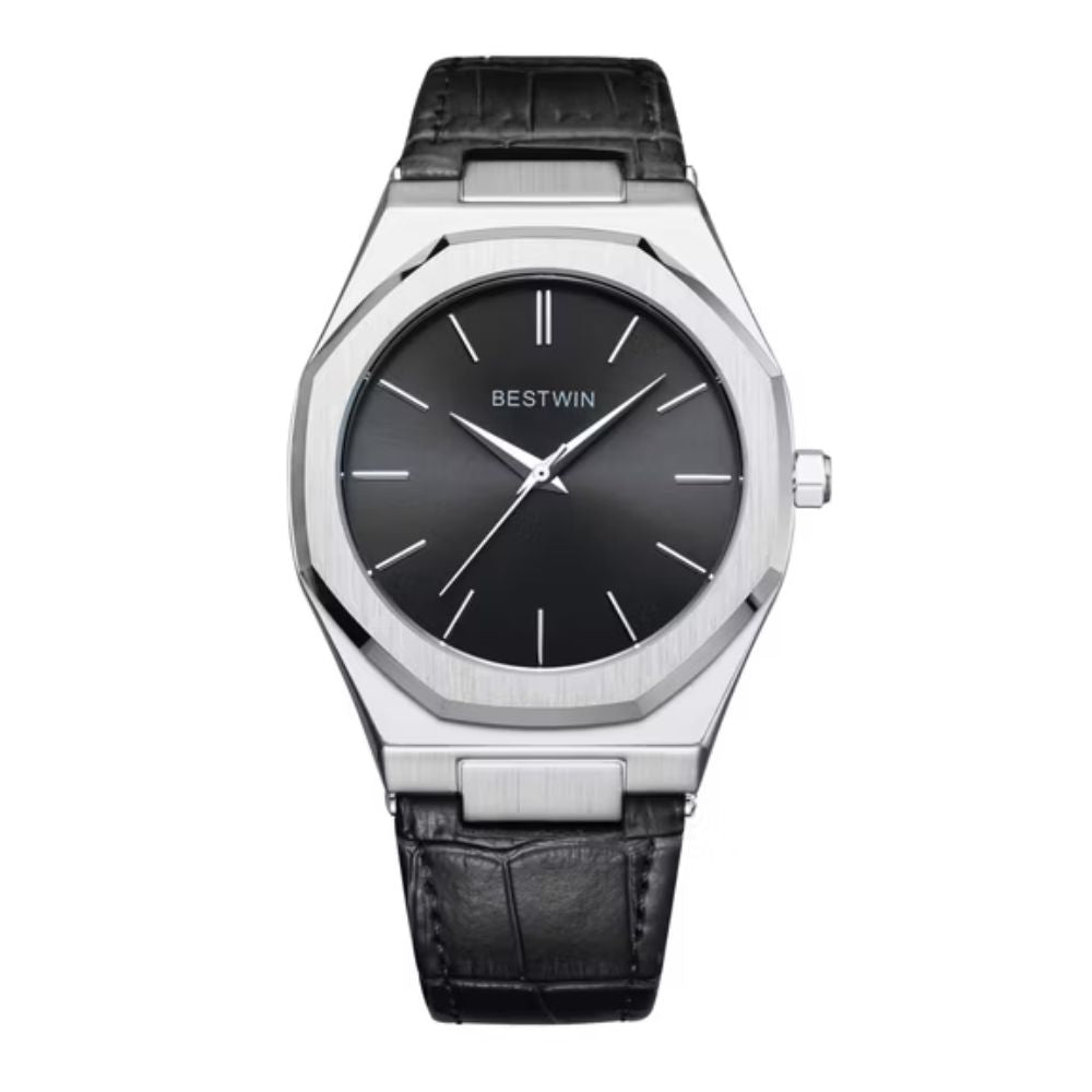 BESTWIN Stainless Steel Classic Quartz Watch – Luxury Men’s Fashion Wristwatch, Water-Resistant, High-Quality Design