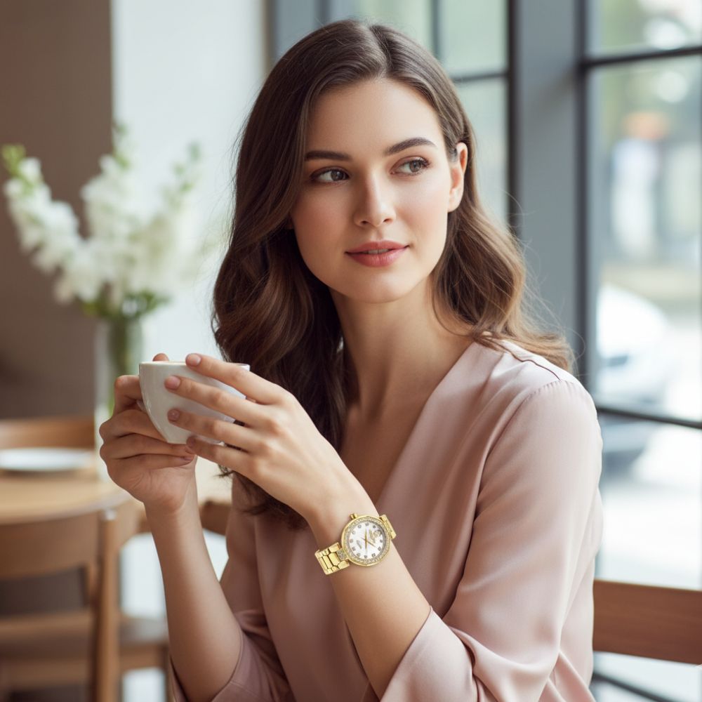 Seastar SS-2427L – Elegant Women's Bracelet Watch with Crystal Accents