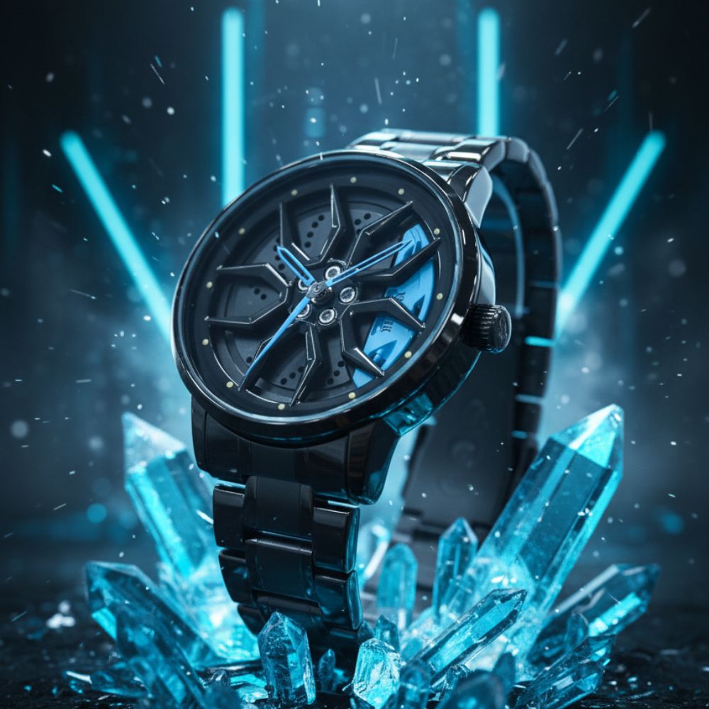 Seastar ferrari wheel watch with black chain