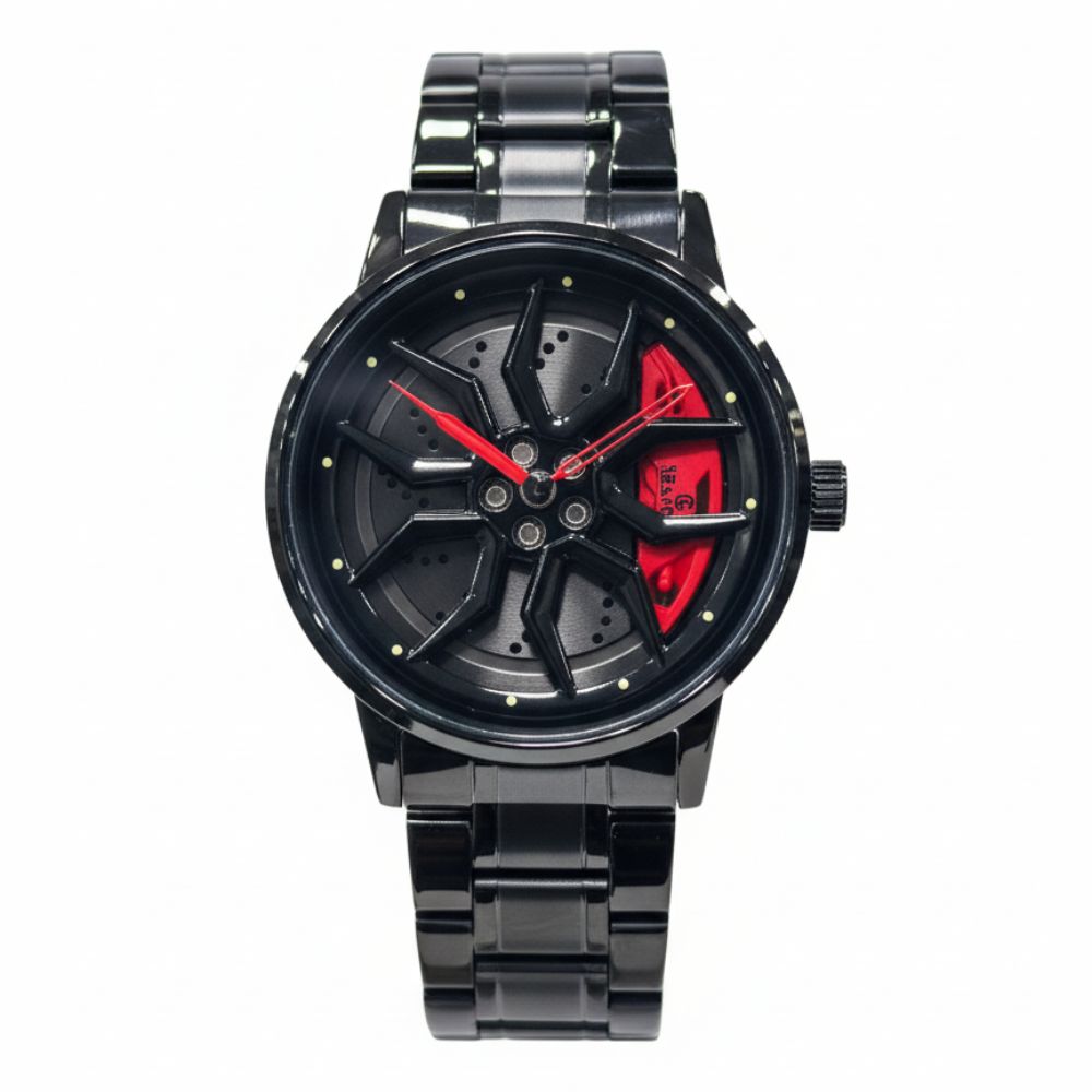 Seastar ferrari wheel watch with black chain