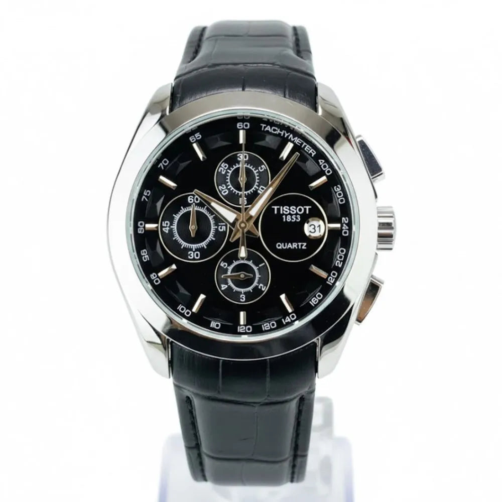 Tissot Luxury Chronograph Watch for Men | Business Edition - Black Silver