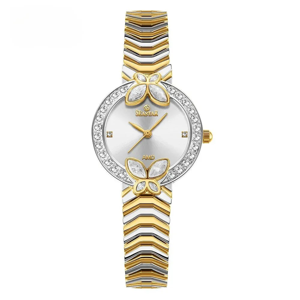 Seastar SS-2424L – Women's Luxury Gold Chain Crystal Dial Watch