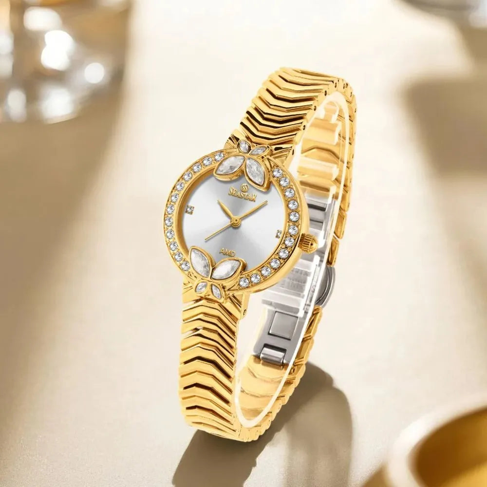 Seastar SS-2424L – Women's Luxury Gold Chain Crystal Dial Watch